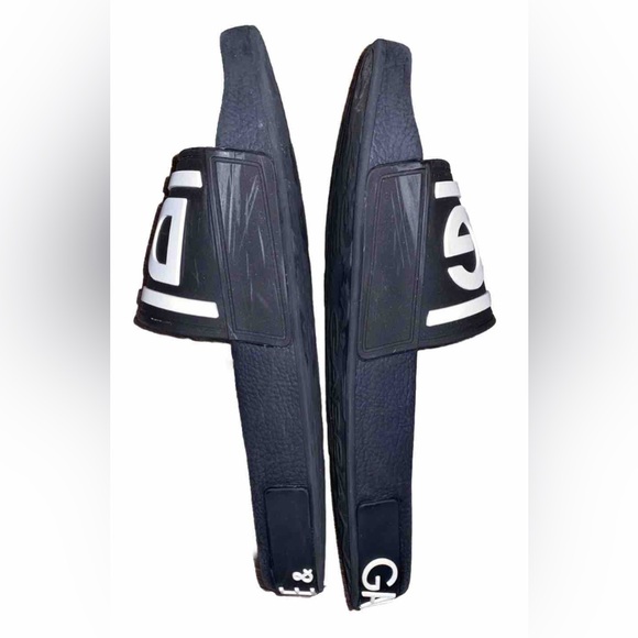 Dolce&Gabbana Black White Logo Pool Slides EU Size 40 (Mens US 9) Unisex - Picture 9 of 17
